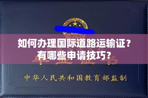 昆明如何办理国际道路运输证?有哪些申请技巧?