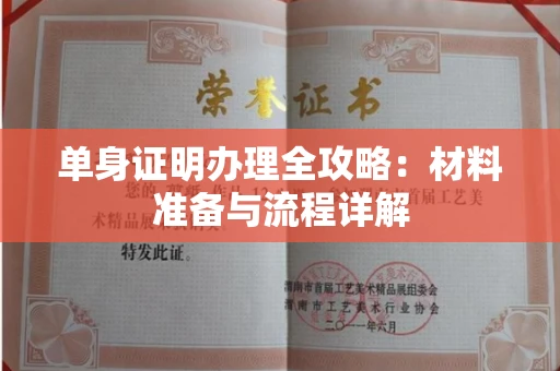 昆明单身证明办理全攻略:材料准备与流程详解